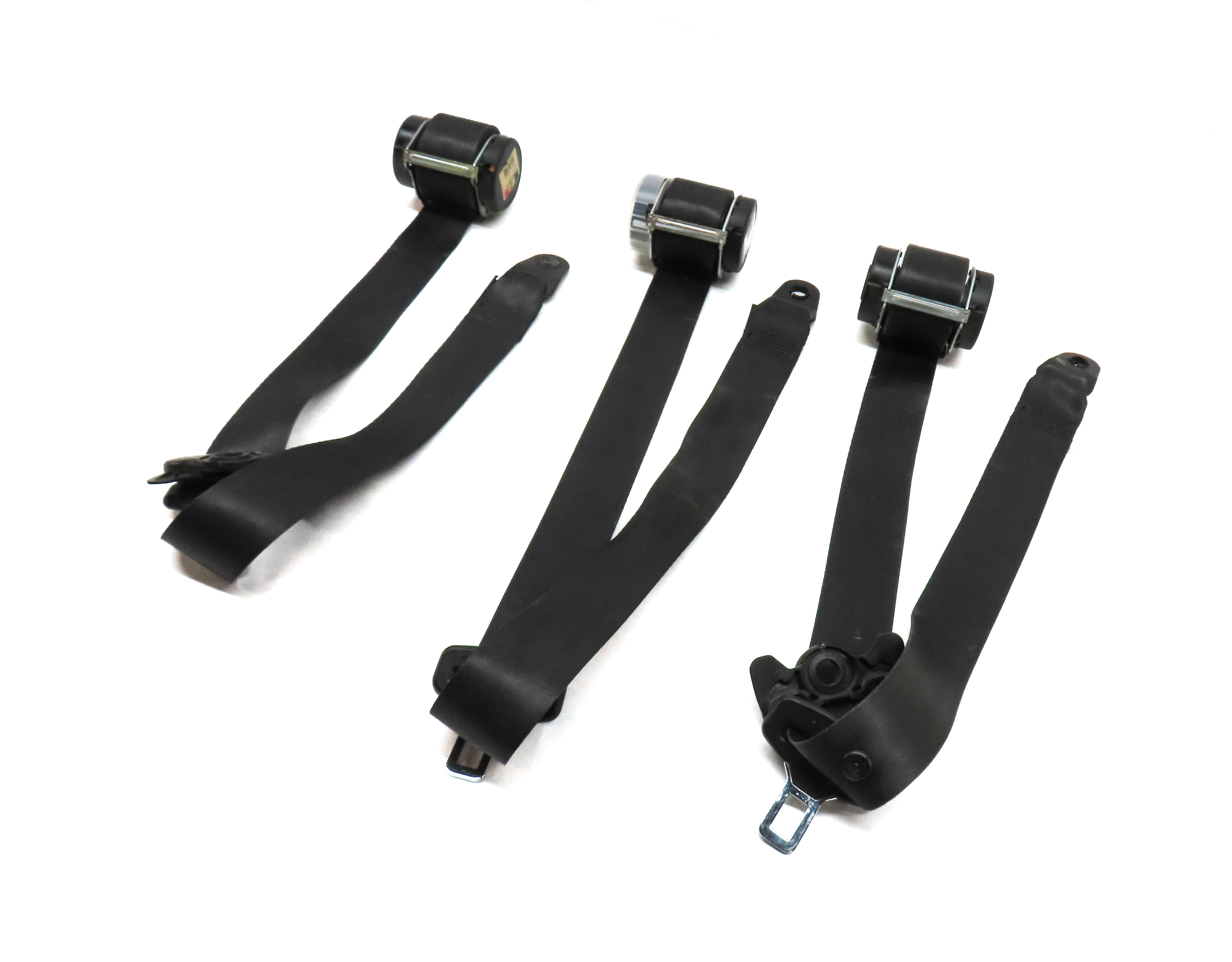 10 ROVER LR4 L319 REAR 2ND ROW LEFT/CENTER/RIGHT SEATBELT RETRACTOR SET (Black) — exact item pictured